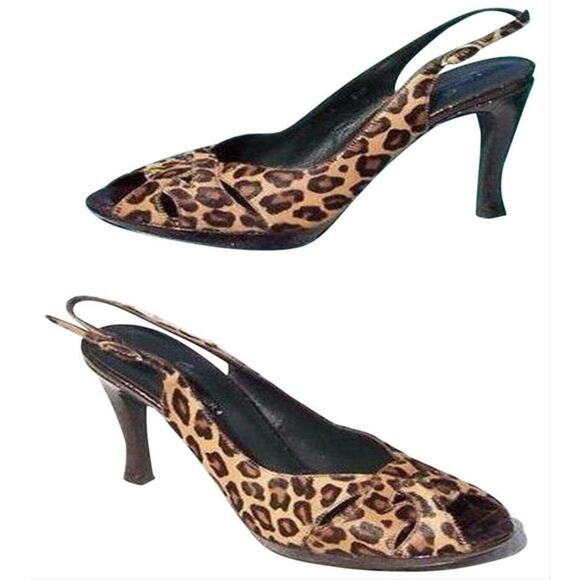 Donald Pliner Brown Gator Leather Hair Calf Shoe New Peep Toe Platform NWT $395 - Picture 2 of 3